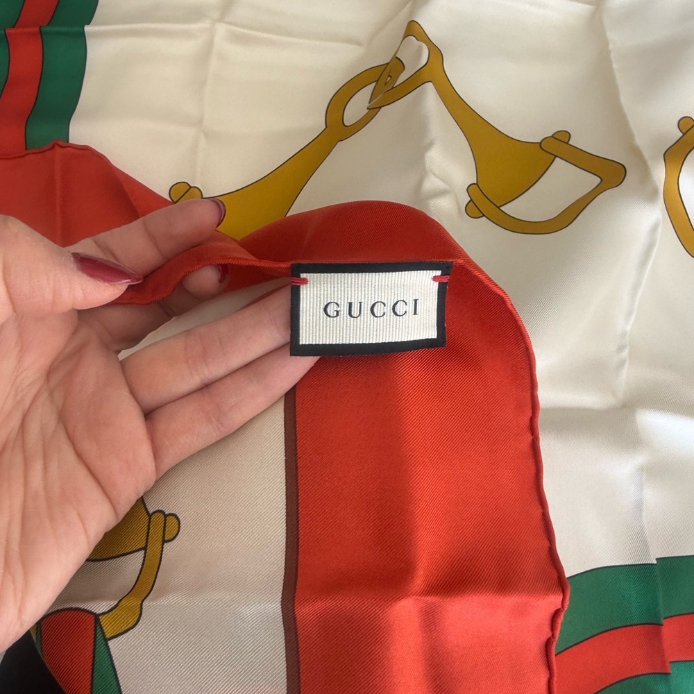 Elegant Red and Gold Holiday Scarf - Picture 3 of 7